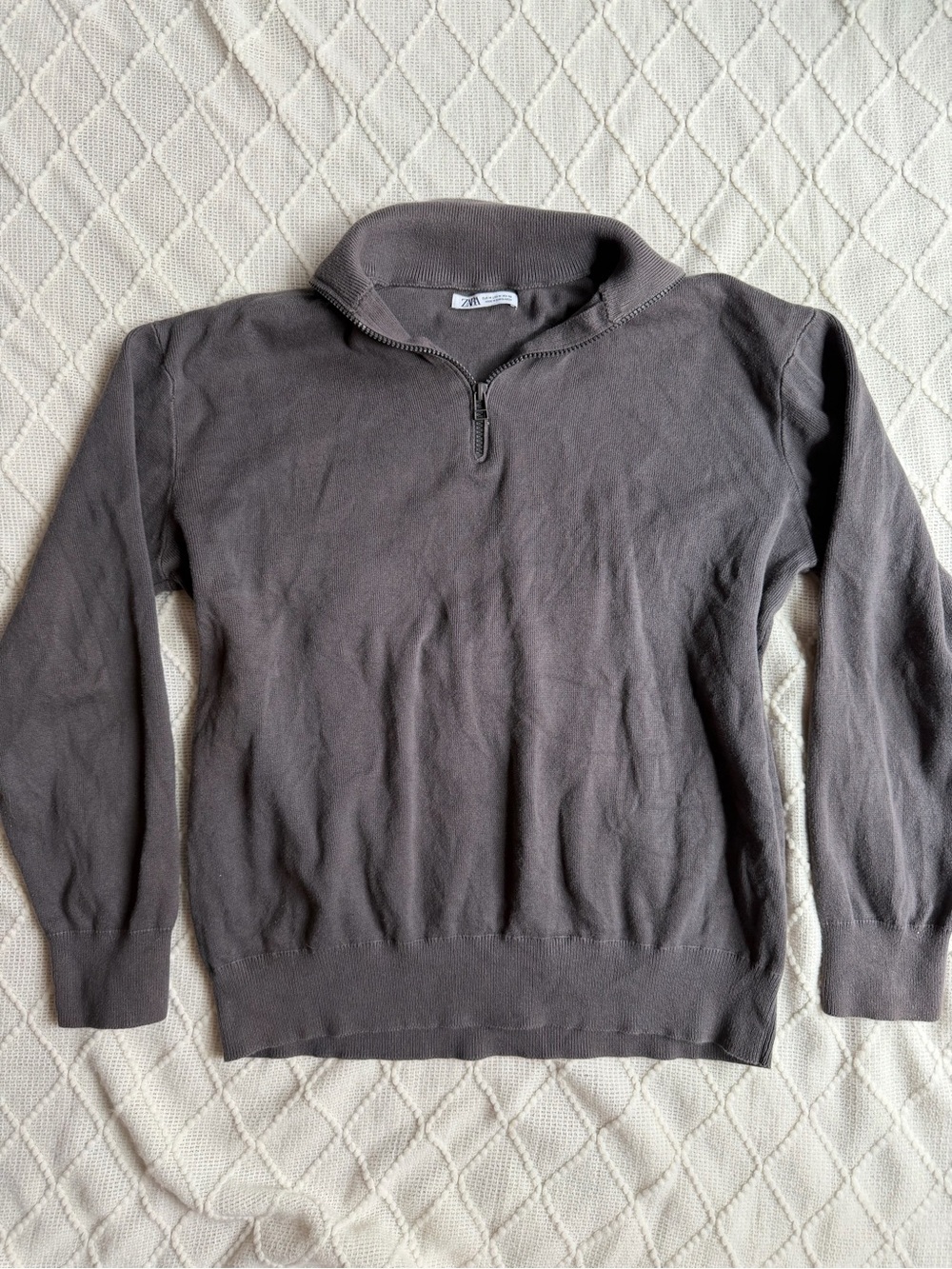 Zara Half-Zip Sweater in Charcoal